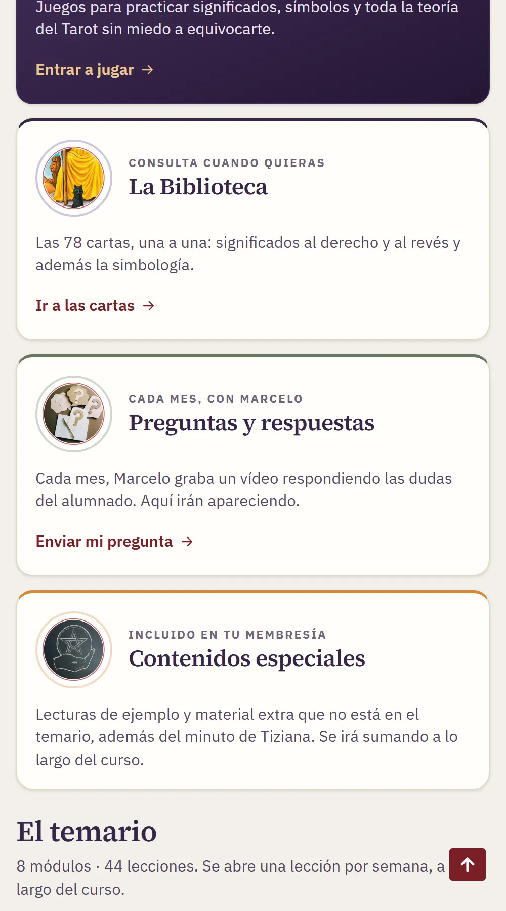 Ayuda del curso 15 La tarjeta «Preguntas y respuestas» de la página del curso, con el enlace «Enviar mi pregunta».